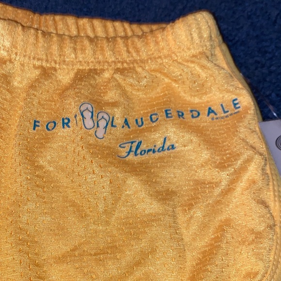 Wings Exist Beach store Beach shorts yellow athletic mesh Ft. Lauderdale Florida - Picture 5 of 11